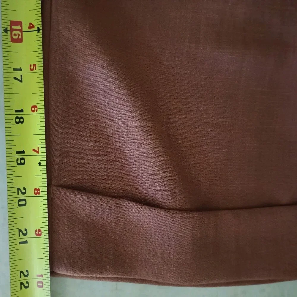 Halara Women’s Sz S Flowy Trousers Rust/Brown  Elastic High Waist Cuffs New NWT